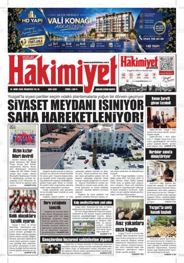 Yozgat Hakimiyet gazetesi ilk sayfası