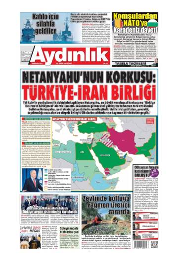 Aydınlık gazetesi ilk sayfası
