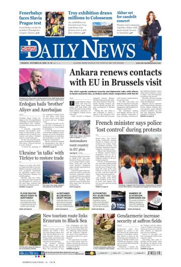 Hürriyet Daily News gazetesi ilk sayfası