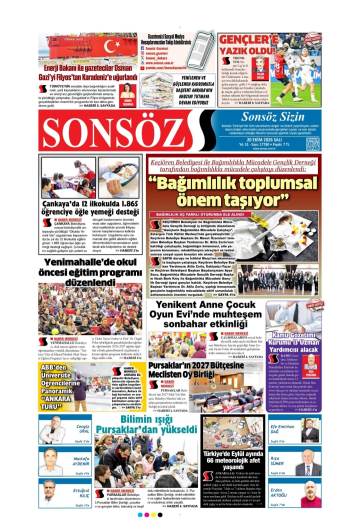 Sonsöz gazetesi ilk sayfası