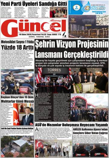 Aksaray Güncel gazetesi ilk sayfası