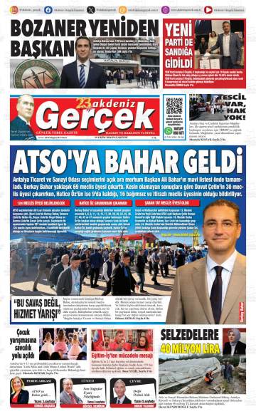 Akdeniz Gerçek gazetesi ilk sayfası