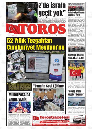 Toros gazetesi ilk sayfası