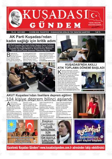 Kuşadası Gündem gazetesi ilk sayfası