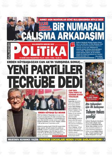 Balıkesir Politika gazetesi ilk sayfası