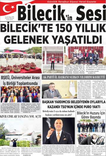 Bilecik'in Sesi gazetesi ilk sayfası