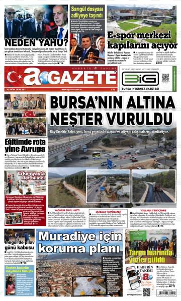 A Gazete gazetesi ilk sayfası