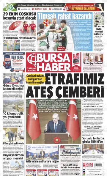 Bursa Haber gazetesi ilk sayfası