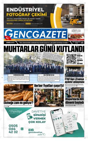 Genç Gazete gazetesi ilk sayfası