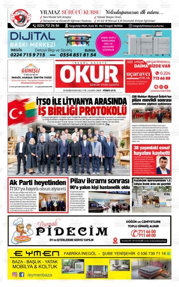 Okur gazetesi ilk sayfası