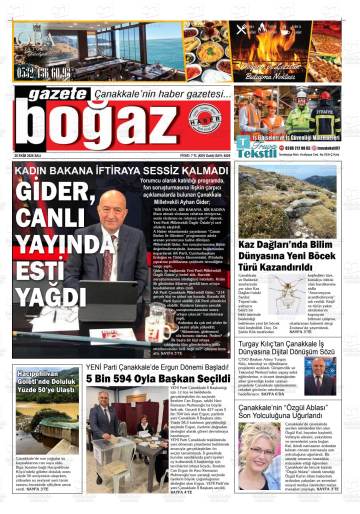 Boğaz gazetesi ilk sayfası