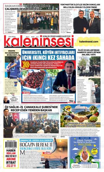 Kalenin Sesi gazetesi ilk sayfası