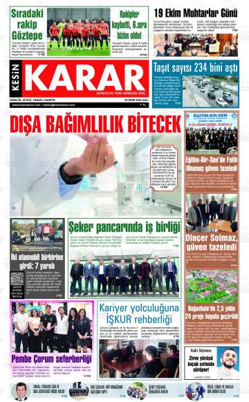 Kesin Karar gazetesi ilk sayfası