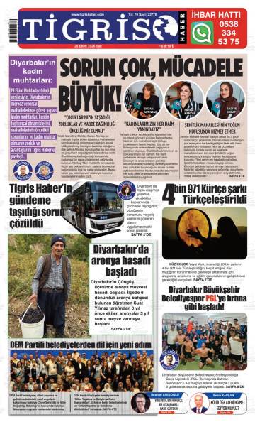 Tigris Haber gazetesi ilk sayfası