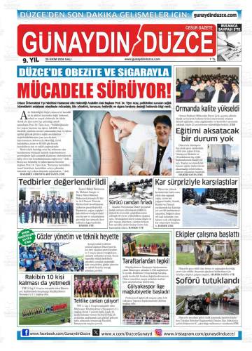 Günaydın Düzce gazetesi ilk sayfası