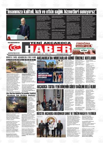 Yeni Akçakoca Haber gazetesi ilk sayfası