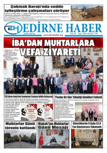 Edirne Haber gazetesi ilk sayfası