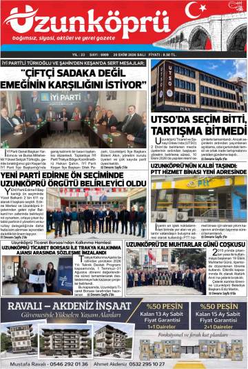 Uzunköprü gazetesi ilk sayfası