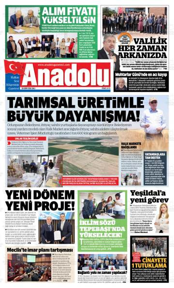 Eskişehir Anadolu gazetesi ilk sayfası
