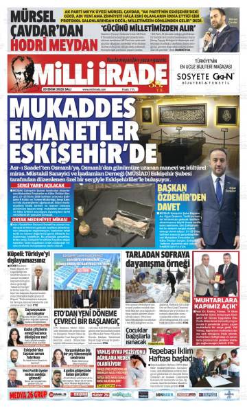 Milli İrade gazetesi ilk sayfası