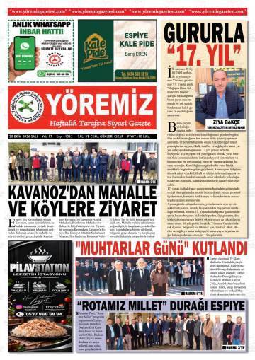 Yöremiz gazetesi ilk sayfası