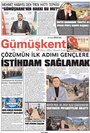 Gümüşkent gazetesi ilk sayfası