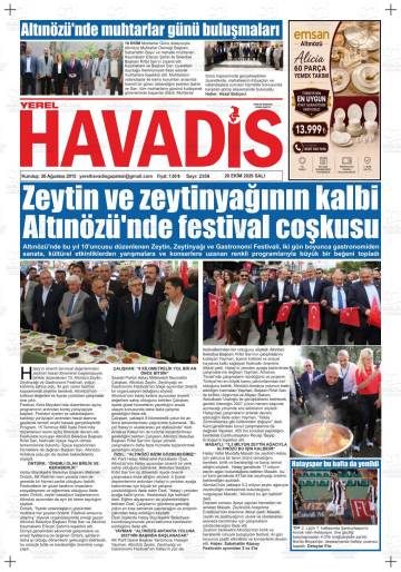 Yerel Havadis gazetesi ilk sayfası