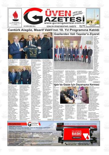 Güven gazetesi ilk sayfası