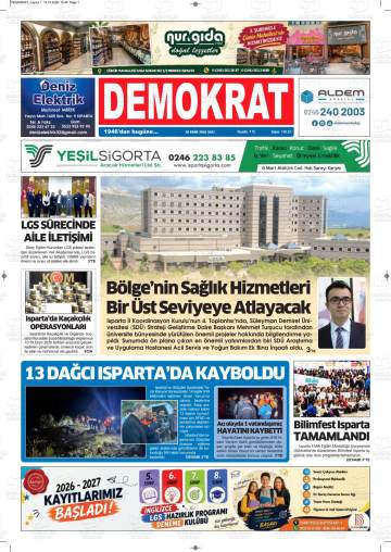 Demokrat gazetesi ilk sayfası