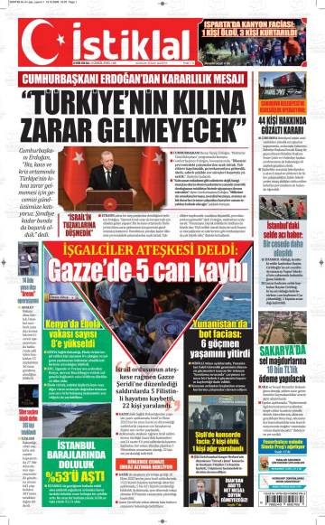 İstiklal gazetesi ilk sayfası