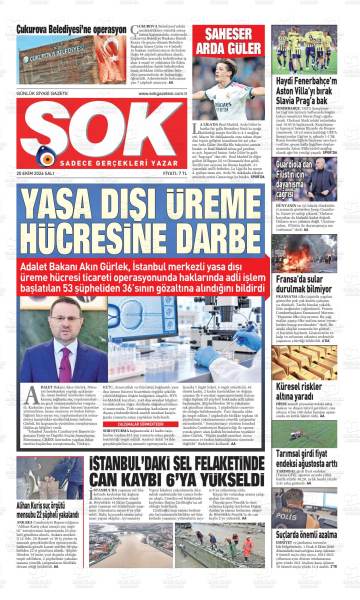 Şok gazetesi ilk sayfası
