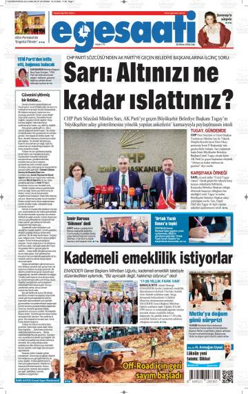 Ege Saati gazetesi ilk sayfası