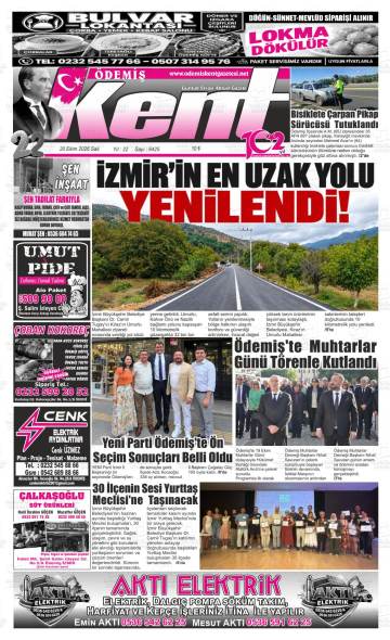Ödemiş Kent gazetesi ilk sayfası