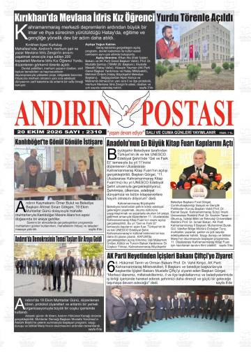 Andırın Postası gazetesi ilk sayfası