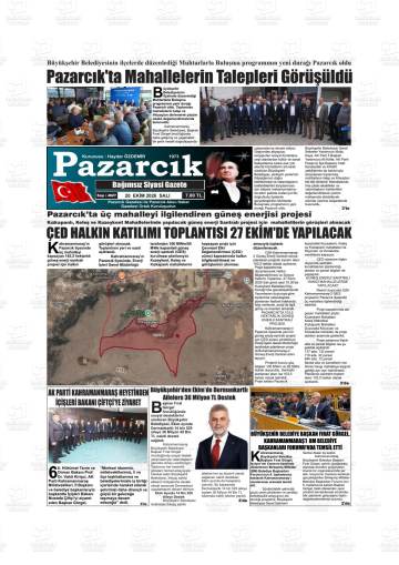 Pazarcık gazetesi ilk sayfası