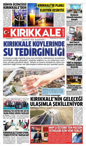 Kırıkkale Gazetesi gazetesi ilk sayfası