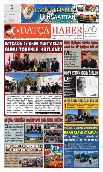 Datça Haber gazetesi ilk sayfası