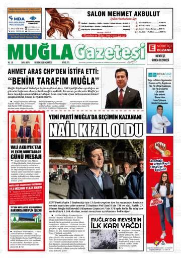 Muğla gazetesi ilk sayfası