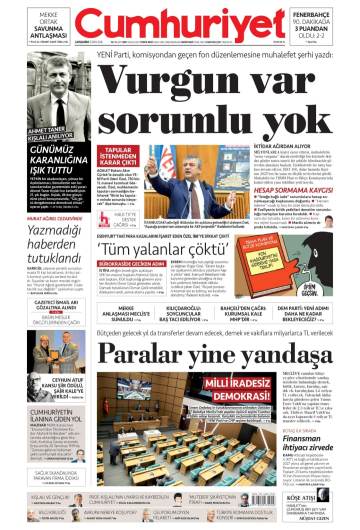 Cumhuriyet gazetesi ilk sayfası