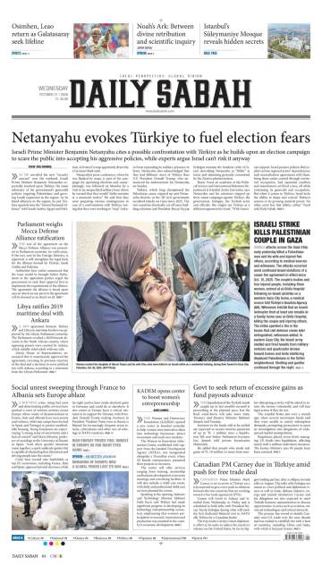 Daıly Sabah gazetesi ilk sayfası