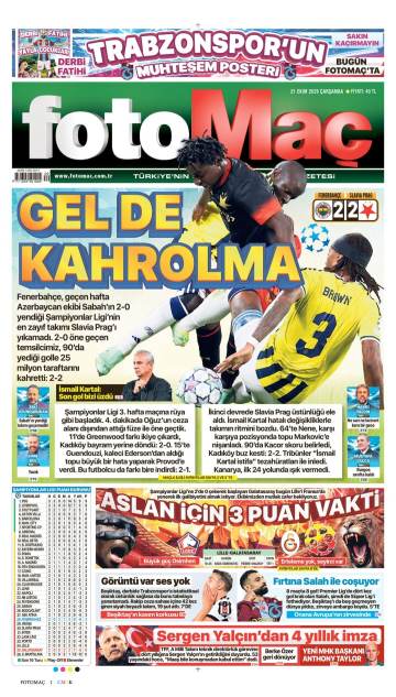 Fotomaç gazetesi ilk sayfası