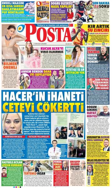 Posta gazetesi ilk sayfası
