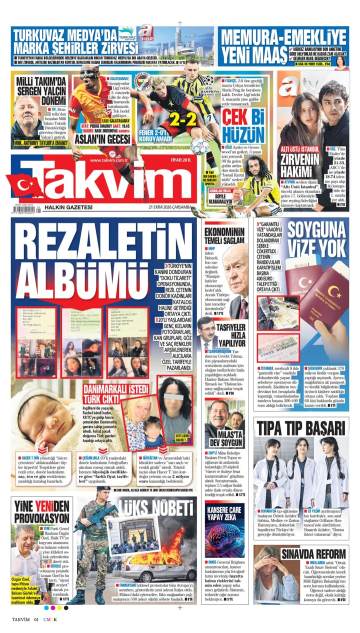 Takvim gazetesi ilk sayfası