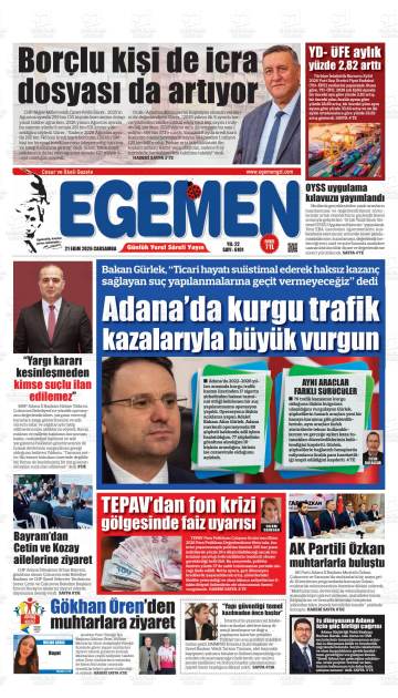 Egemen gazetesi ilk sayfası