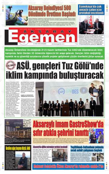 Aksaray Egemen gazetesi ilk sayfası