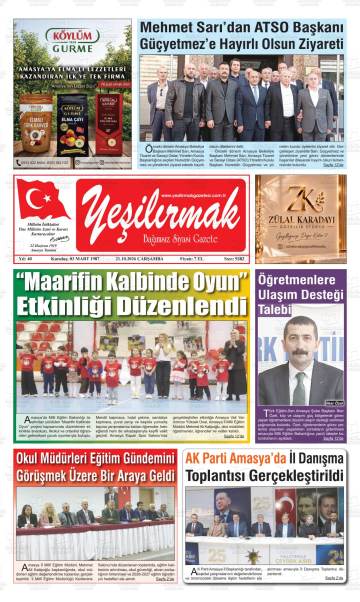 Yeşilırmak gazetesi ilk sayfası