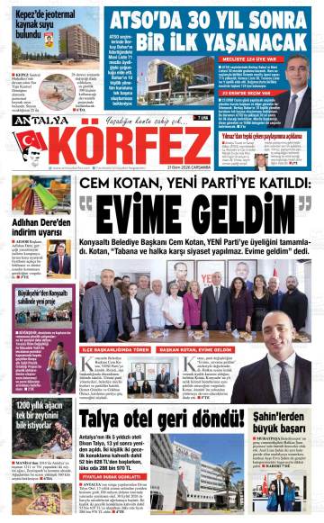 Antalya Körfez gazetesi ilk sayfası
