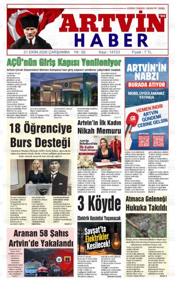 Artvin'de Haber gazetesi ilk sayfası