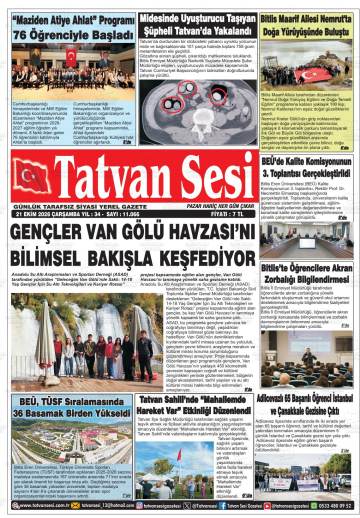 Tatvan Sesi gazetesi ilk sayfası