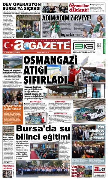 A Gazete gazetesi ilk sayfası